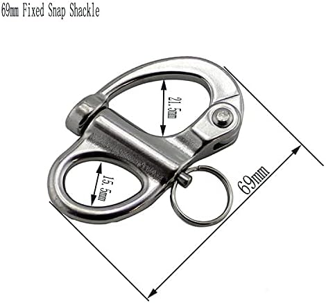 Silver Fixed Eye Bail with Eye Ring for Sailboat Stainless Steel Fixed Snap Anchor Shackle Rigging 96mm - (Color: 96mm)