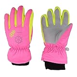 TRIWONDER キッズ スキー グローブ 手袋 防水 防寒 スノー手袋 男の子 女の子 アウトドア 冬用 滑り止め付き 透湿 換気性 耐磨耗性 (XS, ローズレッド)