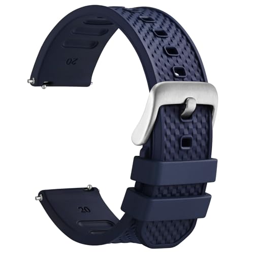 WOCCI Correa de reloj a cuadros de 22 mm, correa deportiva de goma FKM