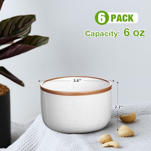 Ramekins Set of 6, 6 oz Creme Brulee Ramekin Oven Safe, Porcelain Ramekin Bowls, Mini Cheesecake Pans, Small Baking Dish, Dipping Sauce Bowls, Ramekins for Baking Souffle, Ice Cream - Vanilla White by Gencywe - Image 5