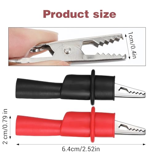 Image of Oruola 8pcs Alligator Clips for Multimeter, Multimeter Alligator Clips, Insulated Push on Crocodile Clamps for Electrical Testing, Crafts, Test Extension