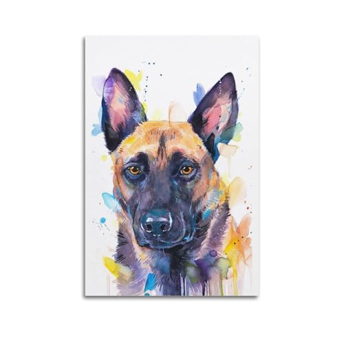 Poster berger belge sur toile pour sublimer la décoration murale d'une chambre moderne