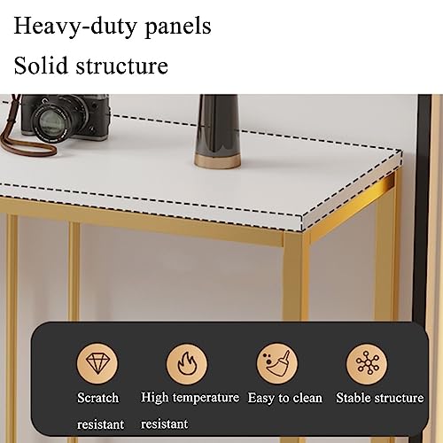 Supporti per Piante Tavolo consolle Moderno con Piano in Legno e Struttura in Metallo per Ingresso Stretto Dietro Il Divano Tavolo 80 cm Nero