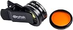 Orphek Coral Kit d'objectifs pour tous les smartphones - 4 Objectifs: Macro, CPL 37mm polarisé, 15,000k Orange, 20,000k jaune - Clip téléphonique universel - Construction de verre pour une meilleure photographie