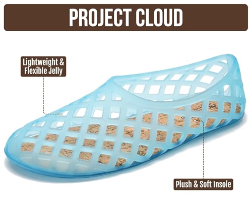 Image of Project Cloud Jelly Shoes Women - Lightweight & Water-Resistant Women's Flats Sandals - Non Slip Womens Shoes - Perfect Summer Jelly Flats for Women 2026 (Jellz)