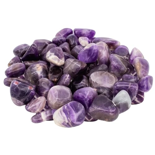 Image of Amethyst Chevron Crystal Healing Tumbled Stone, Natural Polished Crystals for DIY Crafts, Manifestation, Meditation, Pooja Feng Shui and Reiki Healing (30 Grams)
