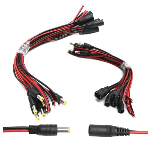 TNSLAND 6 Paare DC Kabel, 18AWG DC 12V 5A 5.5 x 2.1mm Male Female DC Power Pigtail Kabel, DC Hohlstecker für CCTV Sicherheit Kamera, Überwachungs