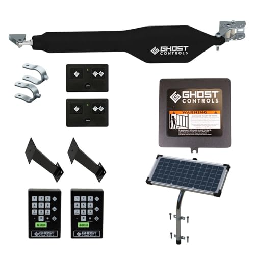 Ghost Controls Heavy Duty Single Solar Automatic Gate Opener Additional Access Bundle