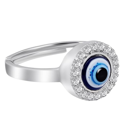 ZAVYA 925 Sterling Silver Cubic Zircon Studded Evil Eye Rhodium Plated Ring|Gift for Women &Girls|With Authenticity Certificate & 925 Stamp| special (B0CKN1LCLN) Amazon Price History, Amazon Price Tracker