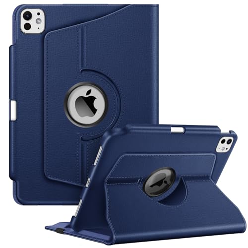 Image of Fintie Rotating Case for iPad Pro 11-inch (M5) 2025 / (M4) 2024 - [Built-in Pencil Holder] 360 Degree Swiveling Smart Stand Protective Cover, Auto Sleep /Wake, Navy