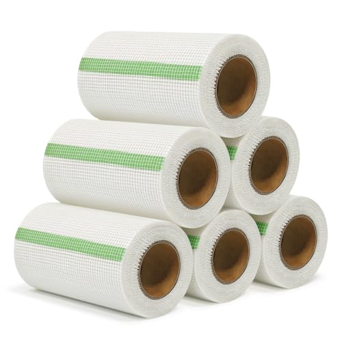 QILIMA Drywall Joint Tape 6 Inch x 75 Feet- Self-Adhesive Mesh Tape for Drywall Repair, Crack Fixing, Joint Taping, Easy to Apply, Heavy Duty Fiberglass Reinforcement