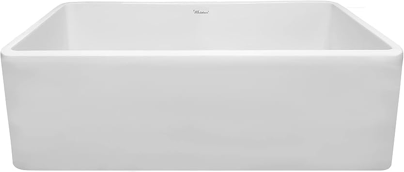 Whitehaus Wh3018 White Duet 30 Inch Reversible Fireclay Sink With Smooth Front Apron White Single Bowl Sinks Amazon Com