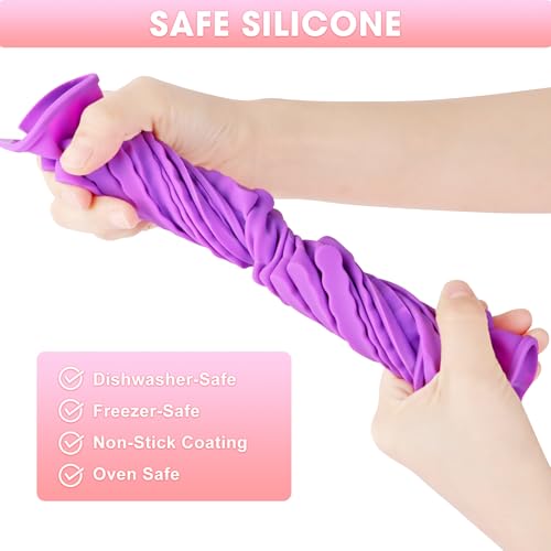 VFANDV 4 Stück Backmatte Hundekekse, 20 Riegel Silikonform Hundeleckerli, Silikon Backmatte Hundekekse, Backform Müsli Riegel, mit Teigspatel und Bürsten, für Selbstgemachte Hundesnacks Snacks