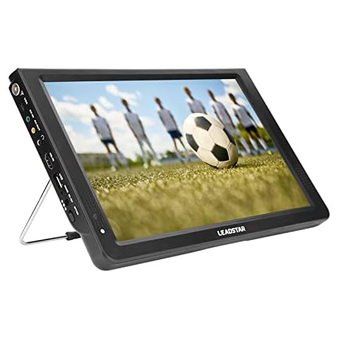 Dpofirs 11,6-Zoll-Digital-Analog-Fernseher, tragbarer 1280x800 DVB-T-T2-Fernseher Eingebauter Akku Unterstützung TF-Karte USB und Audio für zu Hause, Auto, Flugzeug(Mich) Cover