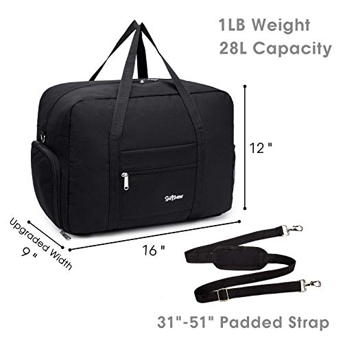 Sports Gym Bag With Wet Pocket & Shoes Compartment, Travel Duffel Bag, Black #TOP1