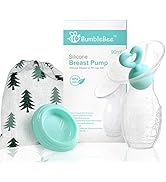 BumbleBee Manual Breast Pump with Breastfeeding Milk Saver Stopper& lid in Gift Box Food Grade Si...