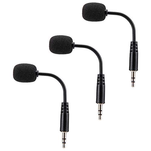 SunshineFace 3Pcs Mini Microphone 3. 5Mm Jack Mini-Microphone Étendu Flexible Réglable pour Téléphone Portable D'ordinateur Cover
