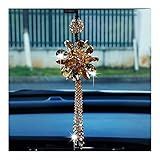 Car Rear View Mirror Pendant, Bling Crystal Hanging Ornament, Fashion Car...