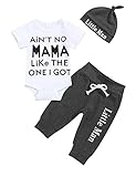 TUEMOS Preemie Boy Clothes Pretty Fly For A Little Guy Letter Print Romper +Pants+Hat 3PC Infant Baby Boy Outfits, White02