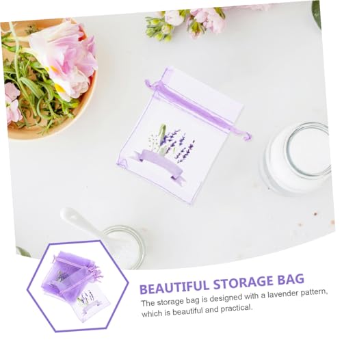 20 bolsas de malla con cordón de lavanda para almacenamiento miniatura 3