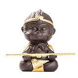 XIZHI Chinese Purple Clay Ceramic Kung Fu Tea Set Monkey King Tea Pet Statue Ornament Gift for Home Office Tea Supplies