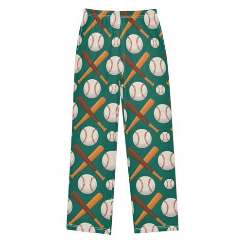 Pajama Pants Baseball Bat Pattern Long Sleep Pants Lounge Bottoms