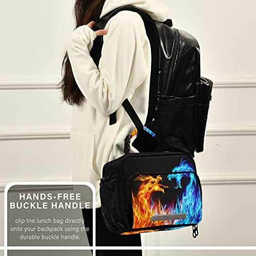 Abstract Cool Dragon Fire Lunch Box Girls, Lunch Bag For Kids School Insulated Tote Bag Cooler Tote With Adjustable Shoulder Strap For Boys #TOP5