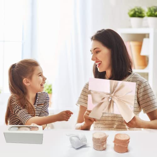 Chiffon Ribbon, 3 Rolls 1.5 Inch X 6 Yard Handmade Fringe Chiffon, Handmade Silk Ribbon For Gift Wrapping, Wedding Invitations, Bouquet Wrap, Bridal Bouquets, Diy Crafts (White/Dusty Pink/Brown) #TOP5