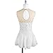 ZYDANC Figure Skating Competition Dress Ice Skating Dresses One-Piece Training Wear Gymnastic Leotard Activewear,White,XL