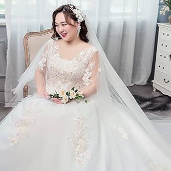 Amazon.co.jp: ウエディングドレス 大きいサイズ 花嫁 白