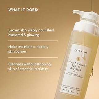 Naturium The Glow Getter Multi-Oil Hydrating Body Wash, Gentle Cleanser, 16.9 oz
