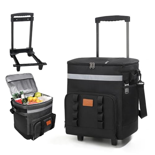 30L断熱バックパッククーラー ? ダブルジッパー付きソフトクーラーバッグ 反射ストリップ&栓抜き ? 軽量トラベルトート アウトドア、ピクニック、仕事用 ローリングバックパックの代わりに