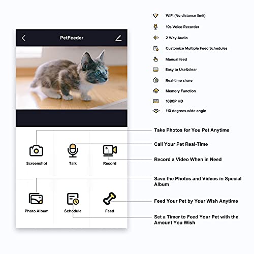 Dog Camera Automatic Dog Feeder WiFi Pet Camera Treat Dispenser Cat Feeder with Camera Dog Camera with Phone App Smart… - Image 7