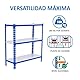 SimonRack Schwerlastregal, Lagerregal, 90x100x50 cm, Metallregal, Kellerregal, Biegestelle 180 kg, 3 Fachböden, Blau/Weiss - Simonclick