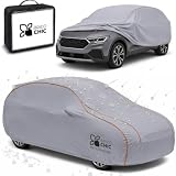 Brico Chic Telo Antigrandine SUV Taglia S/M, Imbottitura 6mm, Copriauto Esterno Impermeabile e Antigraffio, Tessuto Anti-UV, Cinghie Antivento, 460x178x155 cm, 4 Stagioni, Grigio