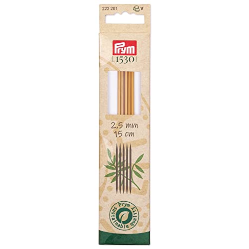 Prym 6' Double Point Knitting Needles, Bamboo, US...