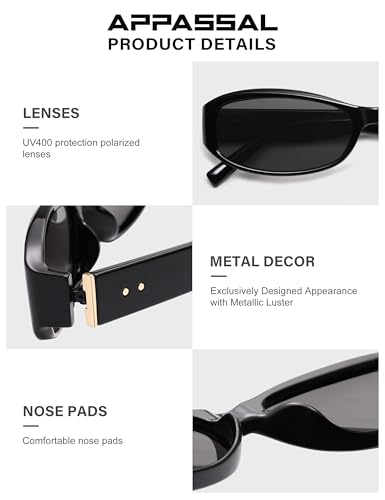 Retro Rectangle Sunglasses for Women Men Polarized Oval Sunnies AP3742