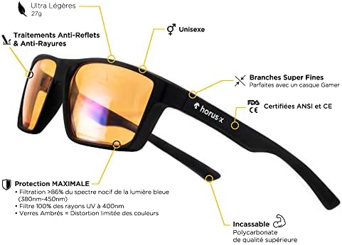 Horus X – Lunettes Gaming Anti-Lumière Bleue Horus X – Lunettes Gaming Anti-Lumière Bleue