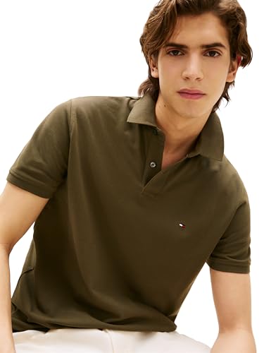 Image of Tommy Hilfiger Men's Short Sleeve Polo Shirts in Classic Fit with Stretch and Organic Pique Cotton