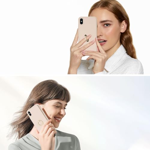 Image of for iPhone Xs Max Phone Case with Card Holder and Strap for Women,Crossbody Lanyard,Kickstand Ring Stand,Snap Clasp,Phone Wallet Cases 6.5 inch(Beige)