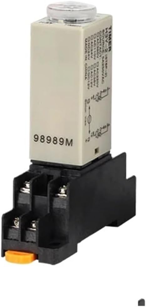 Power-on Delay Rotary Knob DPDT 5S/10S/30S/60S/3M/5M/10M/30M Timer Time Relay AC 24V 220V 380V H3Y-2 with Base Socket(VoltageAC220V,10S)