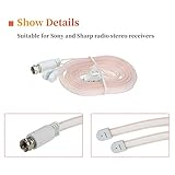 Ancable FM Dipole Antenna for Bose Wave Radio, 75 Ohm F Type Male FM Radio Antenna with Coax Adapter Compatible with Yamaha Pioneer Onkyo Indoor Radio Home Stereo Receiver Audio Home Theater Receiver - Image 2