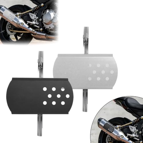 Cache d'échappement protecteur universel moto bouclier noir - 2