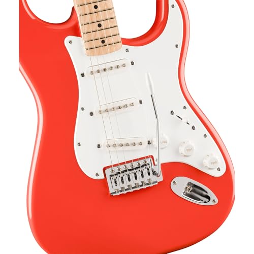 Image of Fender Squier Sonic Stratocaster - Fiesta Red Bundle with Tuner, Strap, Picks, and Austin Bazaar Instructional Video