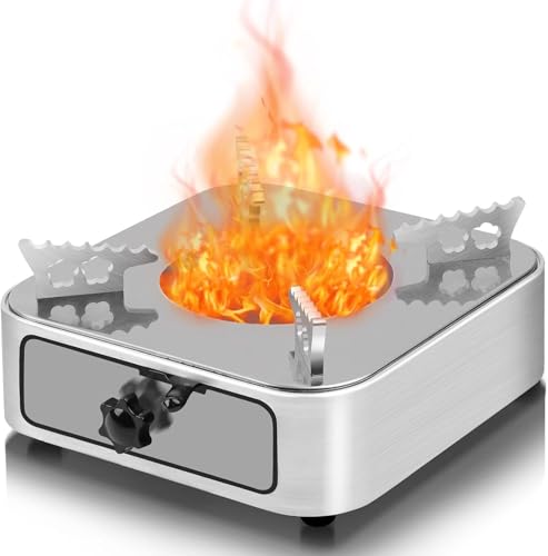 Mini Réchaud à Alcool Portable, Brûleur à Alcool Camping, Camping en Intérieur Extérieur, Cuisinière à Alcool, Réchaud à Alcool en Acier, pour Randonnée Barbecue Trekking