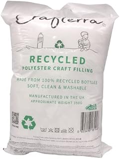 Recycled Large soft Toy Filling stuffing for Plush knitted toys, Cushions and Pillow filler, art and crafts. Made in the UK from Recycled Plastic Bottles. 350g