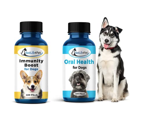 Bestlife4Pets Dog Health Care Combo- Natural Dog Vitamins And Supplements - All Natural, Easy To Take - 2 X 450 Pills #TOP14