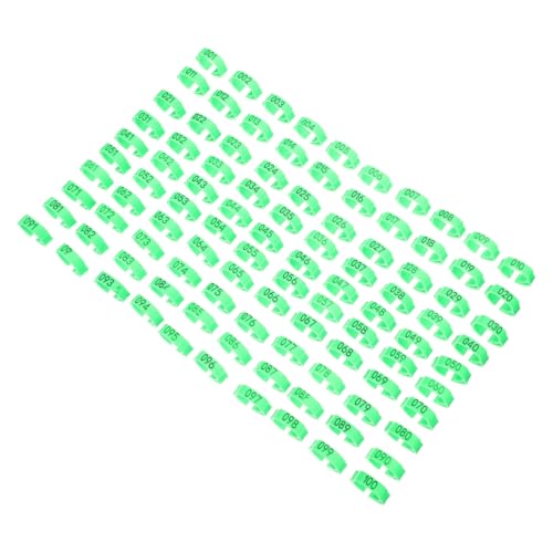 200 anneaux de marquage pour pattes de poulet numérotés vert DOITOOL
