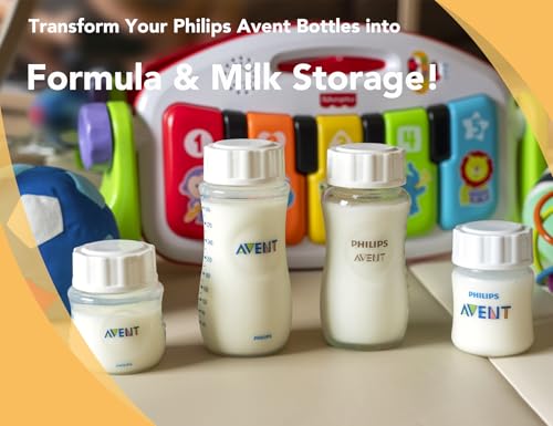 Travel and Storage Bottle Caps Compatible with Avent Baby Bottles, Bottle Lids Replacement, Spill-Proof, Leak-Resistant, Easy-to-Clean, Air Travel Friendly