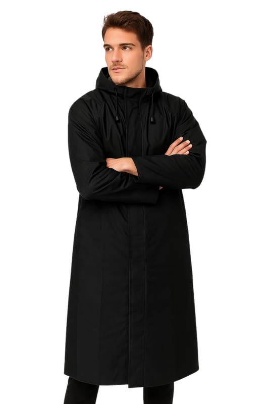 Image of Devil Men's Full-Length Raincoat - Waterproof & Windproof Overcoat (Multicolor,Multisize)